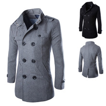 ebay力推款外贸出口呢大衣精品呢子大衣外套Y014