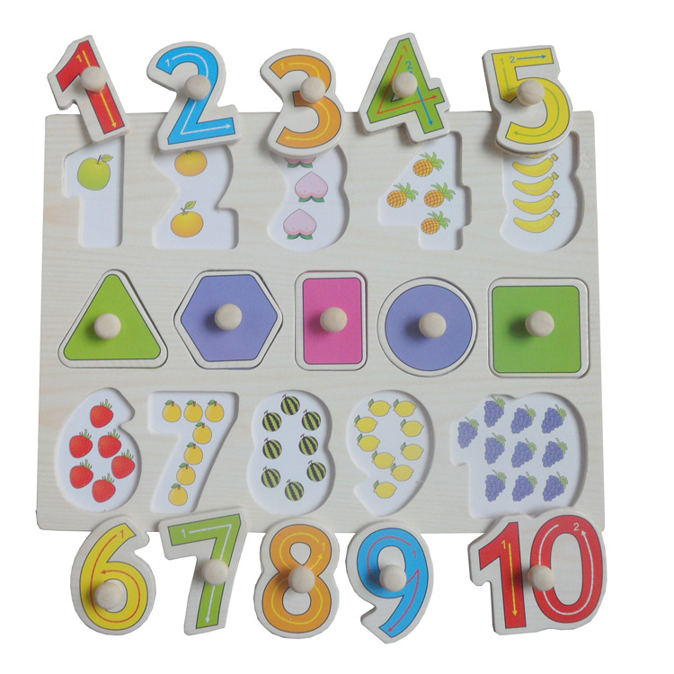 儿童益智拼图木制数字拼板 字母手抓板地摊热卖玩具diy玩具批发
