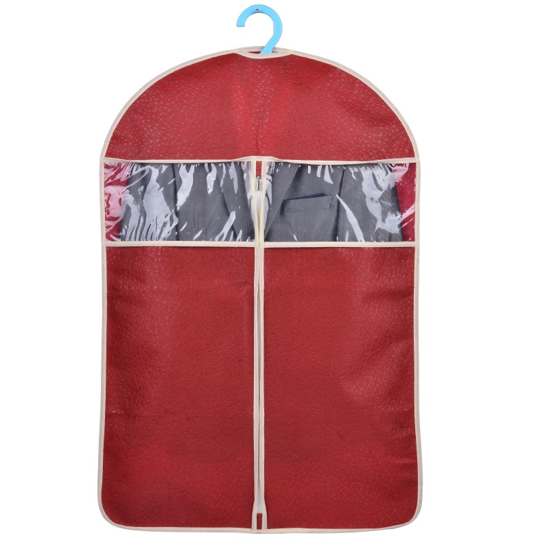 Coat Dust Cover Knurling Non-Woven Fabric Clothes Dust Cover Viewing Window Suit Cover Thickened Storage Garment Suit Bag