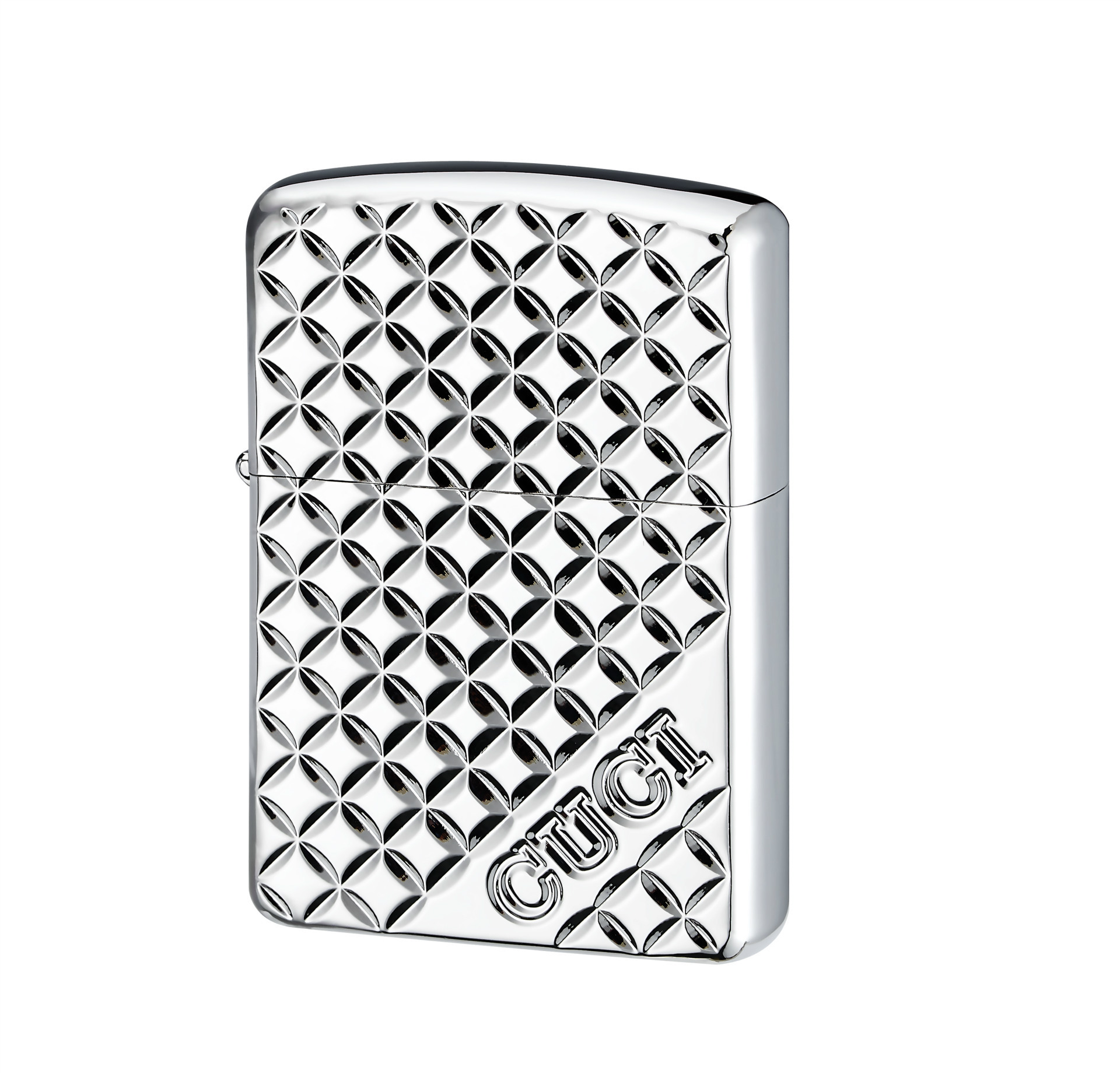 意大利酷骑镀白钢双面精雕创意煤油打火机商务男士必备多种包装