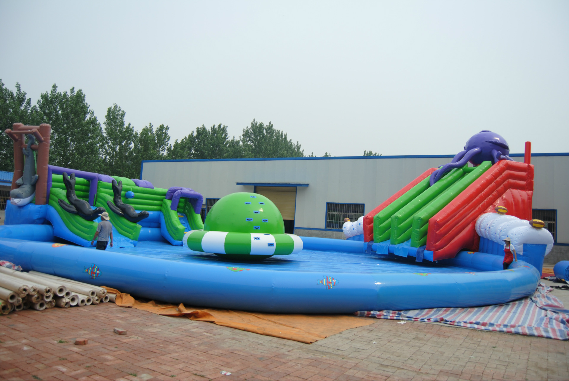 【充气城堡】大型户外移动充气城堡 儿童游乐水上滑梯欢乐水世界