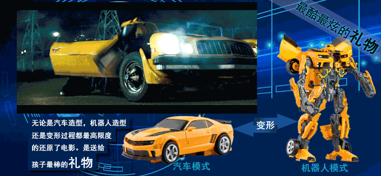 超低价2298变形金刚系列之大黄蜂 灯光声效 变形机器人 儿童玩具
