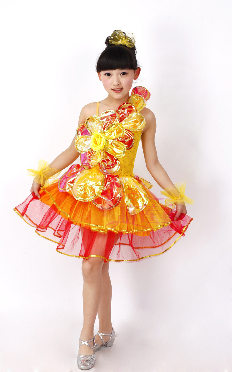 2016六一儿童演出服 女童舞台服 现代舞普通舞台服亮片 一件代发