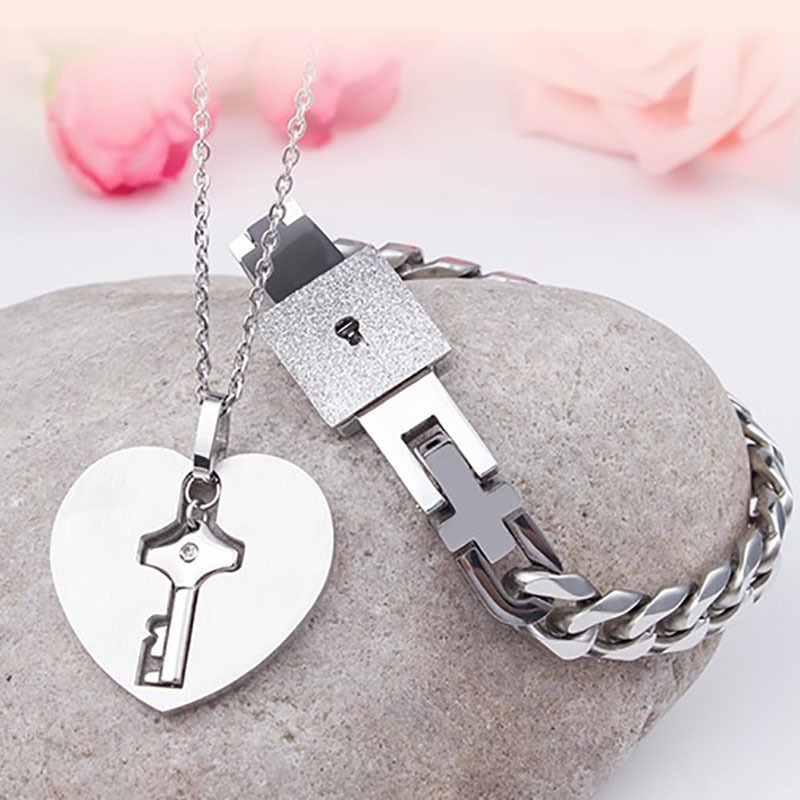 心锁手链永恒之环手环情侣手链一对心锁手镯同心锁手镯