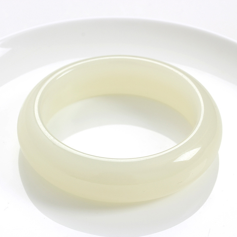 荣飞玉器 昆仑玉青白玉手镯批发羊脂级玉镯子和田玉手镯a货