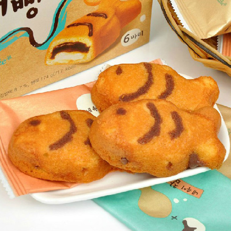 韩国进口饼干糕点 好丽友打糕鱼蛋糕 174g*9盒一箱