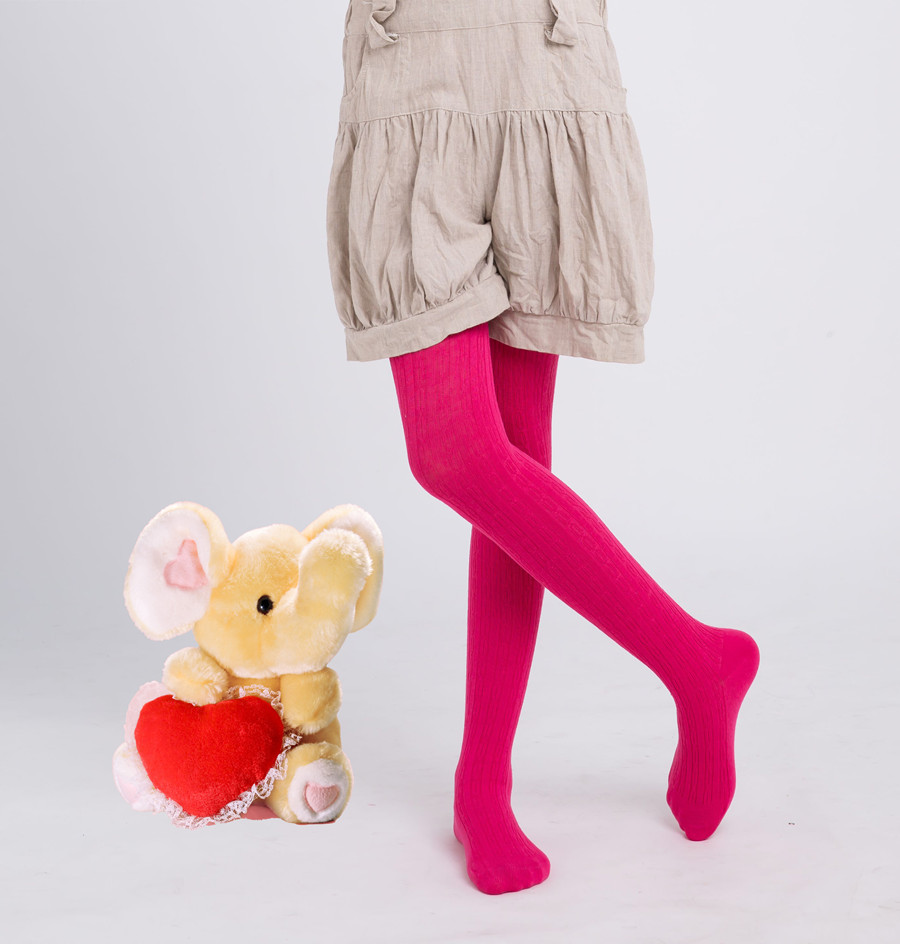 春秋冬款直竖条纹麻花糖果色儿童全棉连裤袜