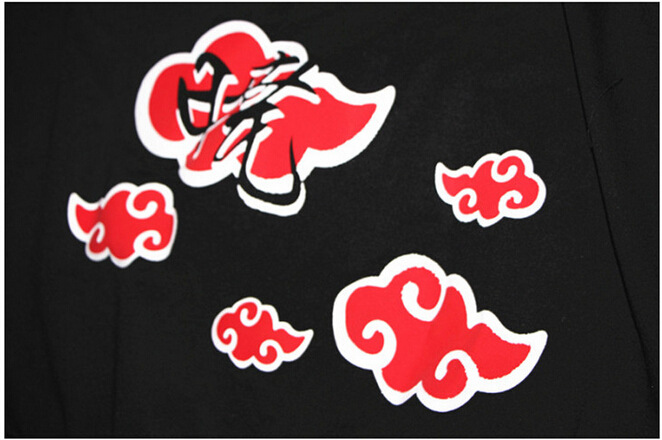 动漫衣服 火影忍者连帽衫卫衣 晓红云短袖t恤 男女夏款纯棉外套