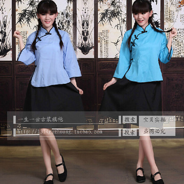 特价批发民国学生装女五四青年装古装校服集体毕业照服装摄影写真