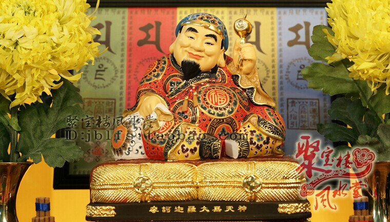 唐密大黑天 摩诃迦罗大黑天财神 法宣法师彩绘铜坐姿大黑天