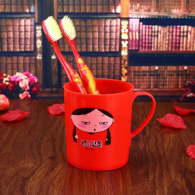 结婚用品 婚庆牙刷 喜庆龙凤红色牙刷 新人情侣软毛牙刷