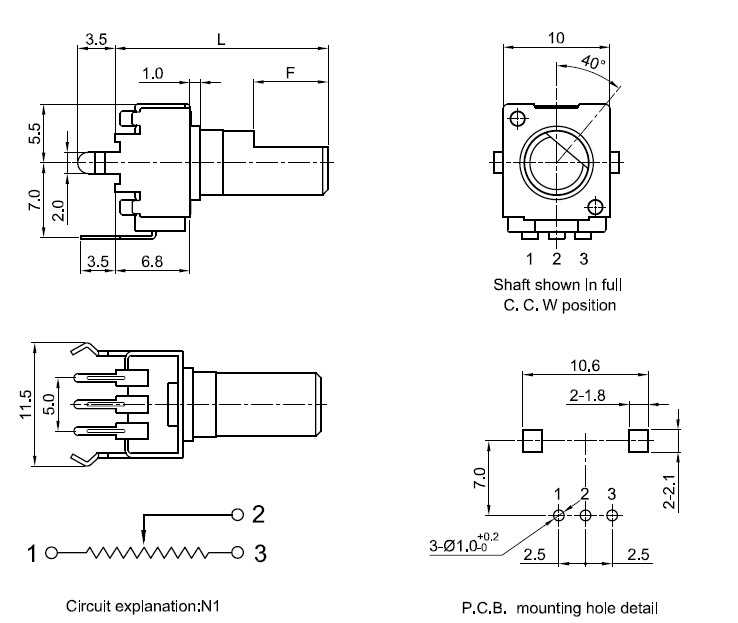 批量供应 弯角 9mm塑胶柄电位器