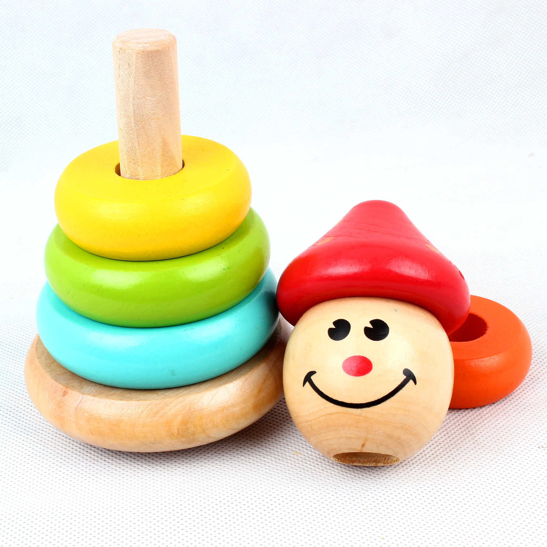 幼儿益智玩具 彩色叠叠高套圈不倒木偶 玩具批发 diy 婴儿幼教