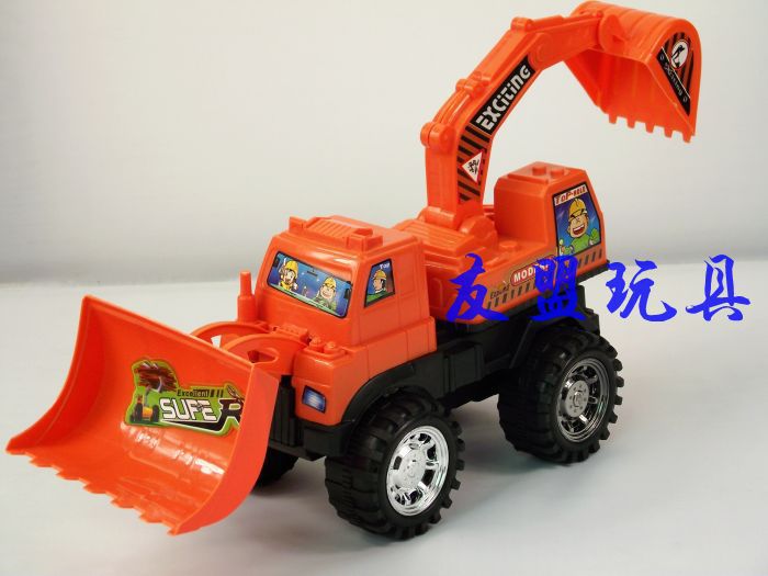 沙滩车 5091-1中号实色惯性工程车 勾机推土机挖掘机双用铲车