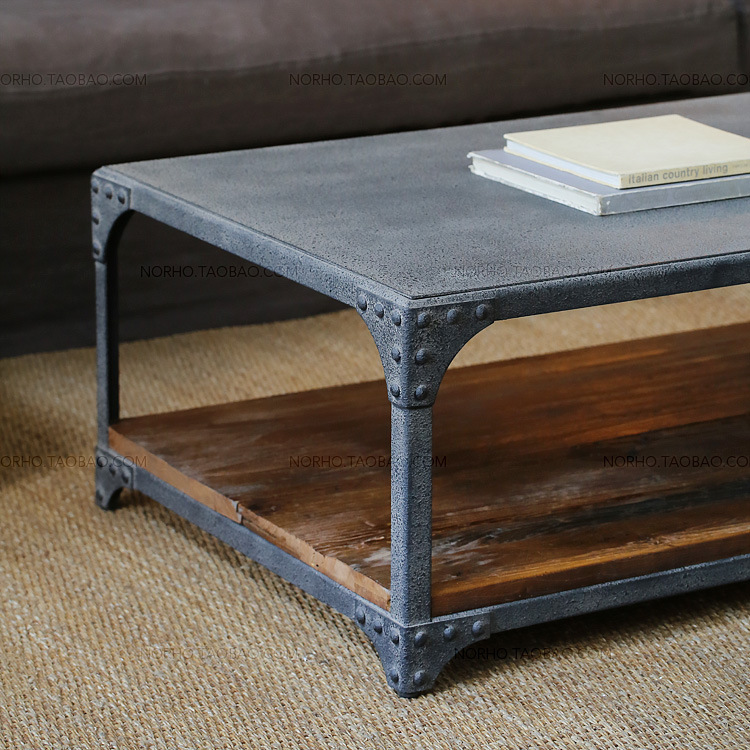 家具定做 美式复古茶几 客厅泡茶茶桌铁艺