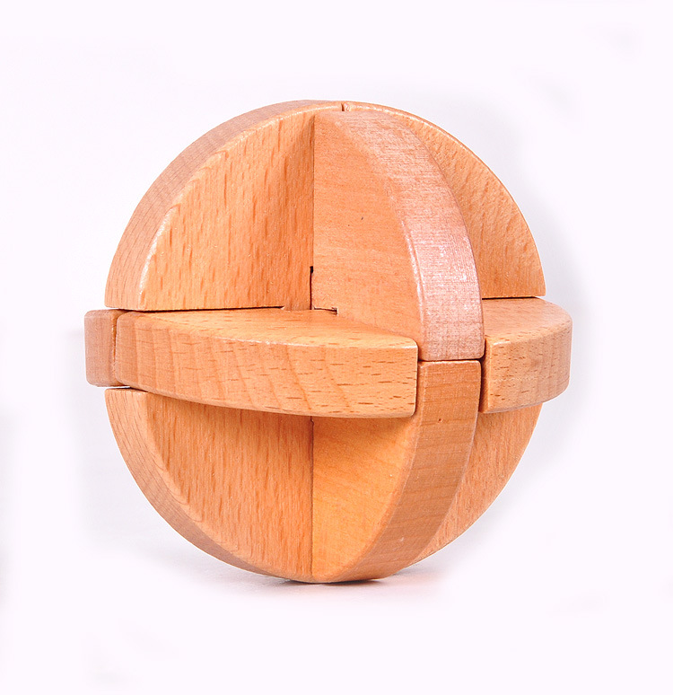 木制益智玩具成人益智孔明锁鲁班锁大号鲁班球榉木 倒角