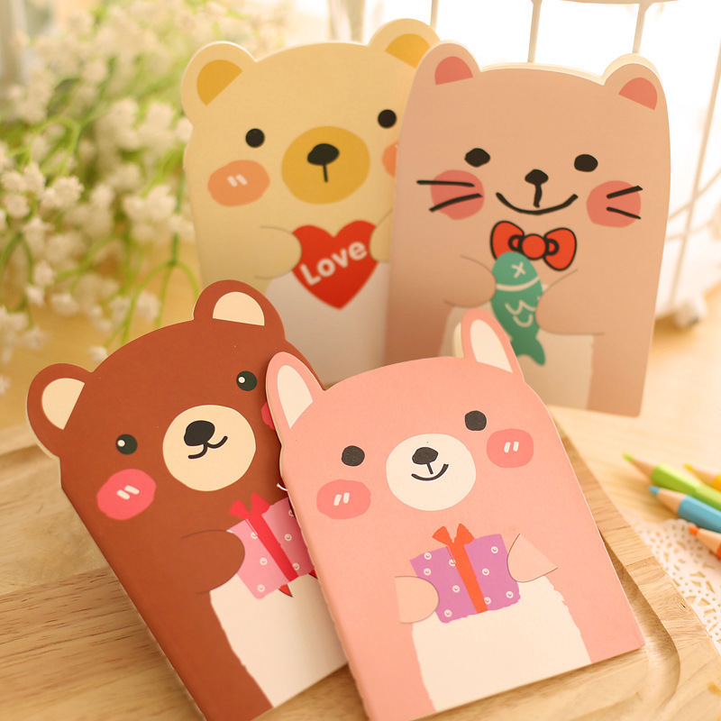 t korean creative stationery cute bear notebook small animal notepad cartoon portable student prize