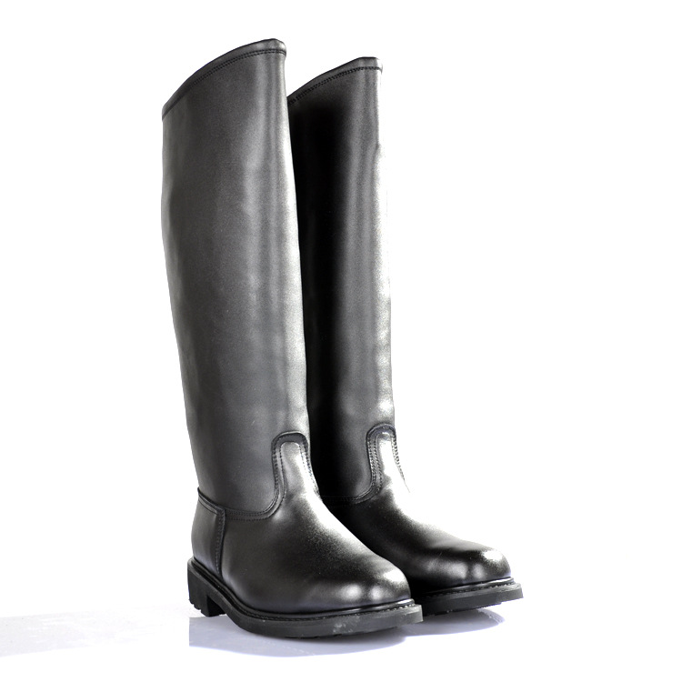 高筒男靴仪仗队阅兵靴二战靴马靴潮流男士皮