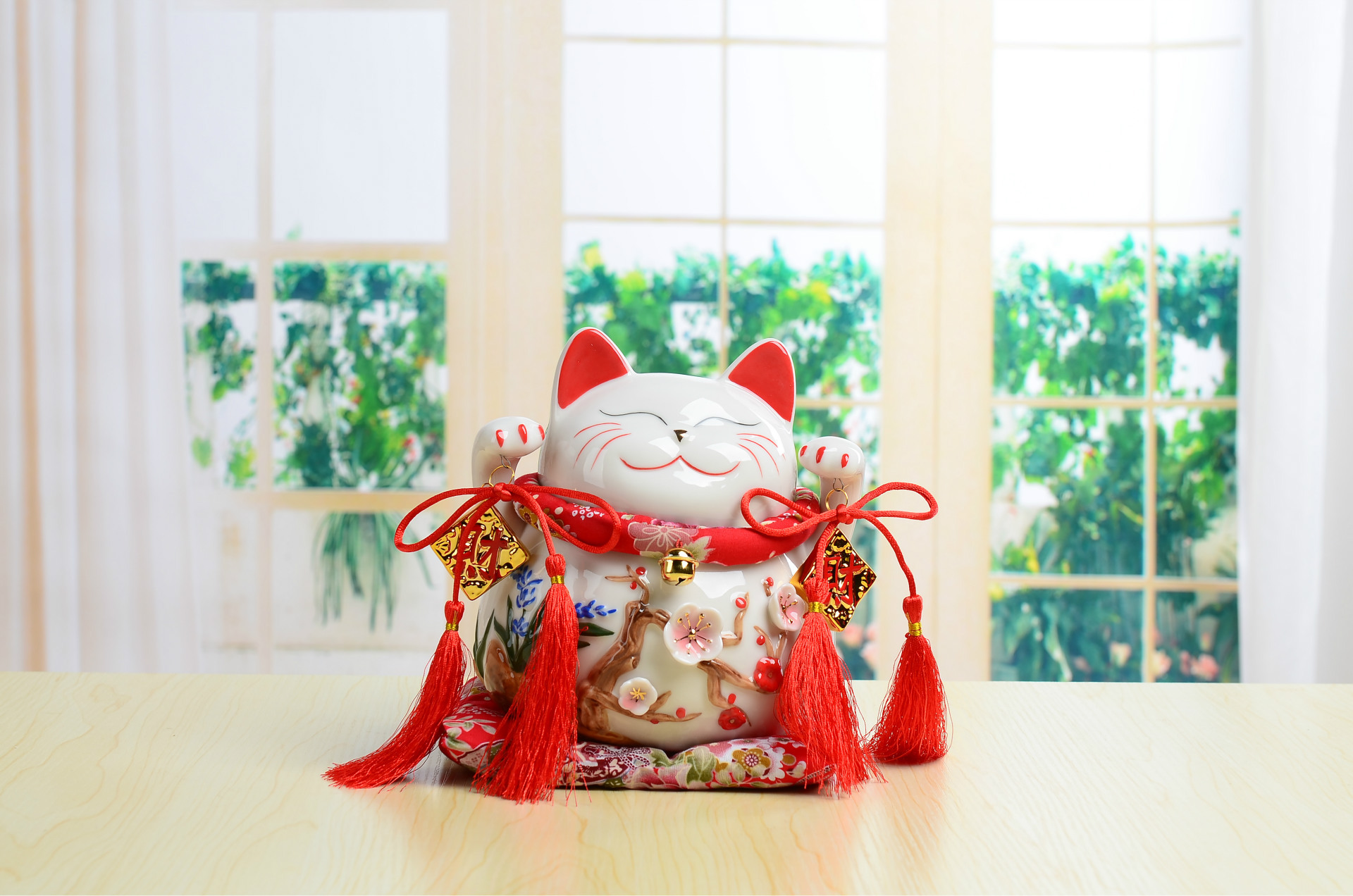 招财猫摆件大号陶瓷摇手创意家居存钱罐金色开业乔迁结婚生日礼