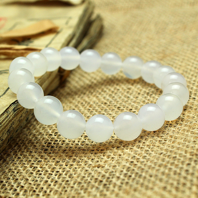 巴西天然白玛瑙水晶手链 男女手串 流行美 饰品精选 厂家直销