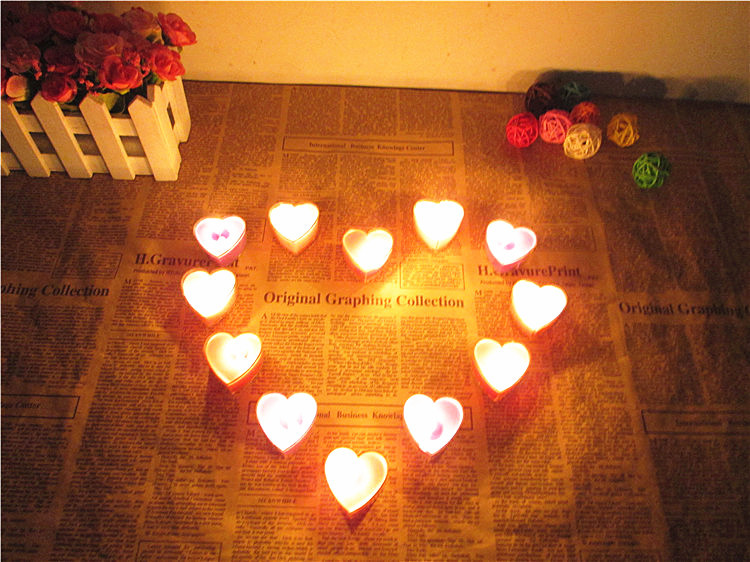 心形蜡烛 水果味彩色蜡烛 婚庆浪漫告白摆图表白蜡烛 烛光晚餐