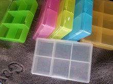 厂家直供6格塑料透明盒 小零件配件收纳盒小巧便携塑料包装盒