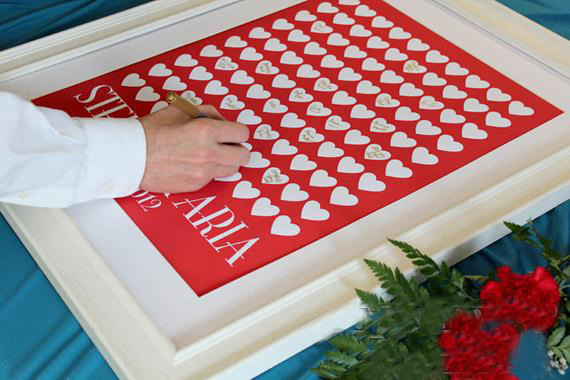 指纹签到画 指纹树 创意指纹 签到树 爱心表格 嘉宾签名册 qdh-14