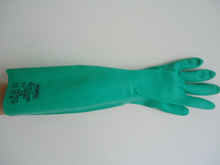加长加厚诺斯NORTHLA258绿色无衬丁腈防化手套 耐酸碱/耐油 耐磨