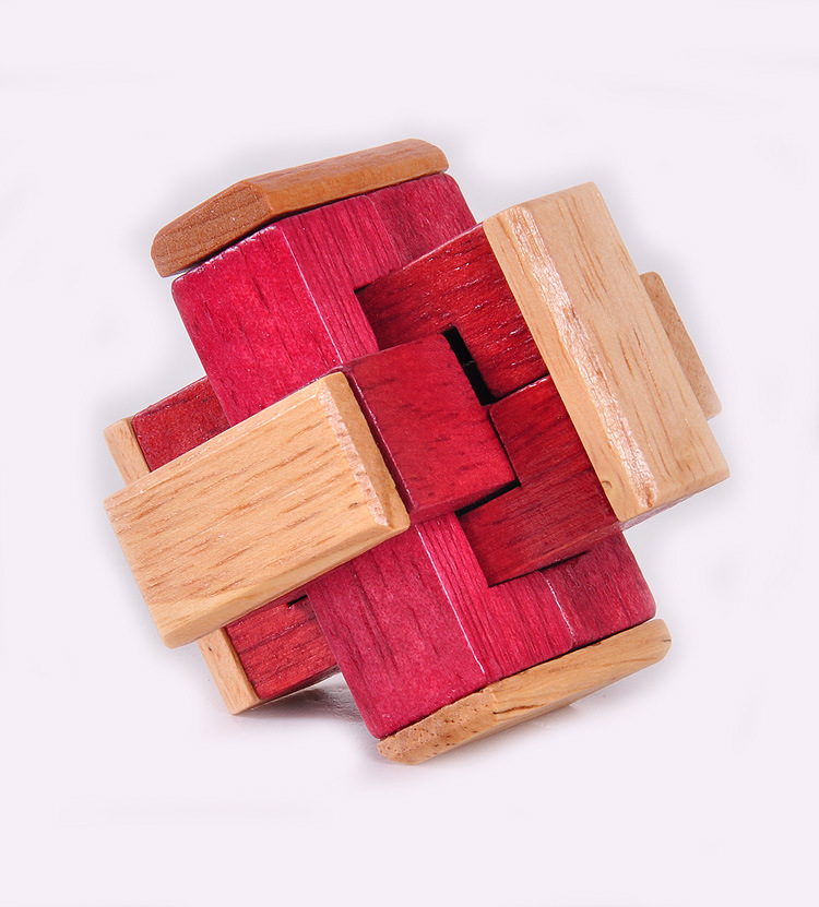 成人古典木制益智玩具孔明锁鲁班球心心相印