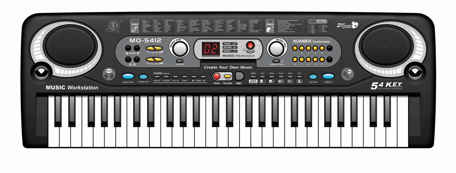 厂家直销54键电子琴 mq5412电子琴 黑色电子琴