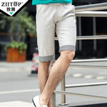 【致潮】2014新款中 男式韩版亚麻五分裤亚麻中裤男批发3316