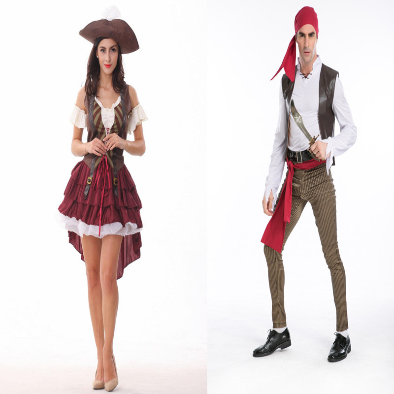 工厂直销欧美万圣节服装情侣装男女索马里海盗服海盗装出口游戏服