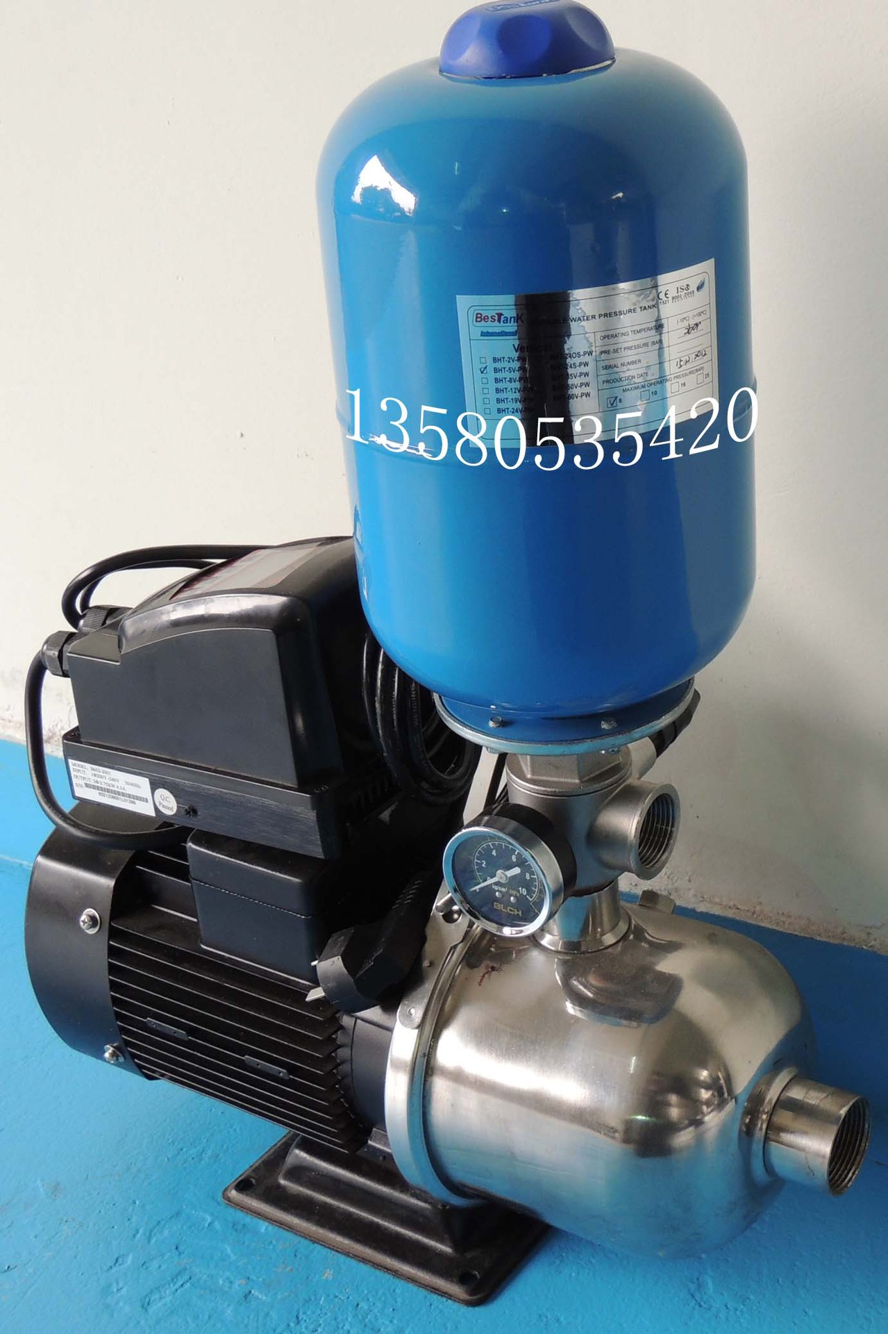 自来水小型增压泵220v电源变频恒压一体式安装