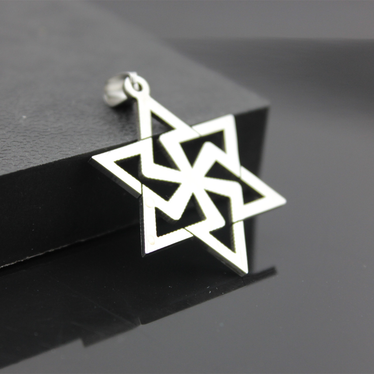 个性六角星不锈钢吊坠 万字六芒星项链批发 速卖通ebay热卖饰品