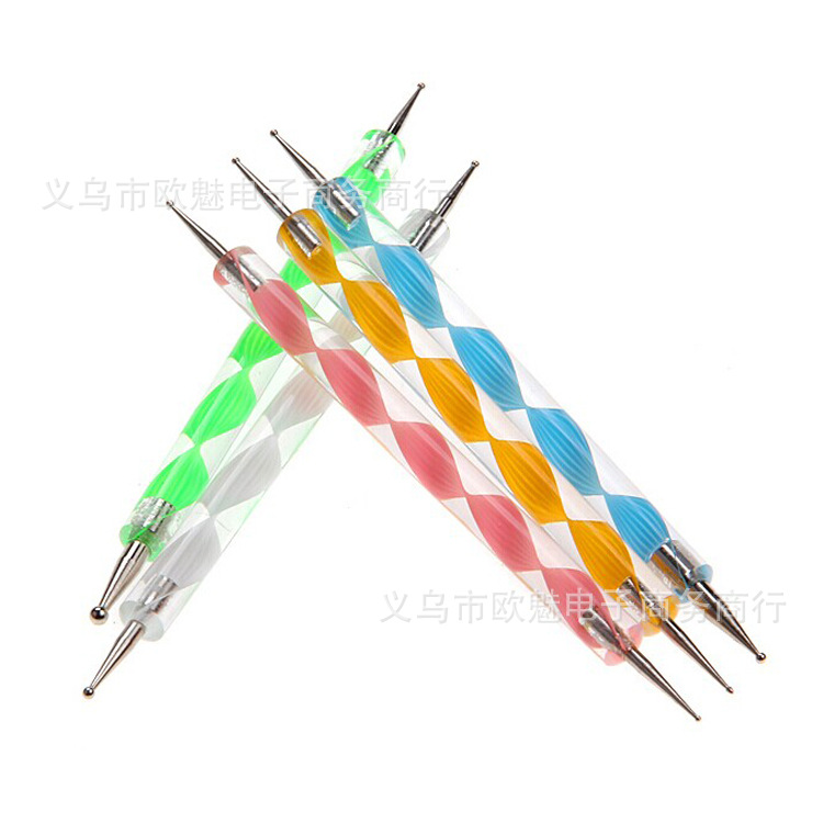 Manicure Brush 5 PCs Set Nail Art Rhinestones Picking Pen Double-Headed Nail Acrylic Drill Pen Factory Wholesale