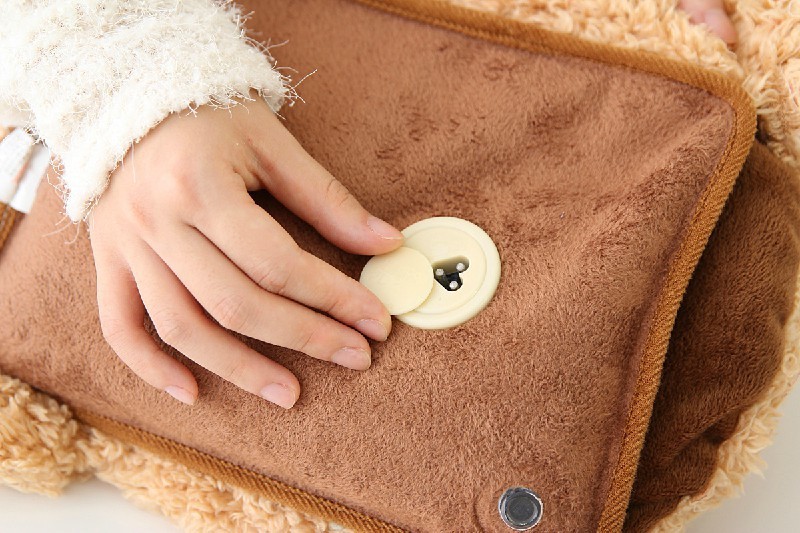 直销电热水袋充电暖手宝卡通暖水袋电热宝毛绒双插手熊头暖手宝