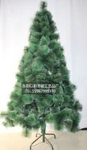 厂家直供 180cm粘银粉松针圣诞树批发 高档加密松针树