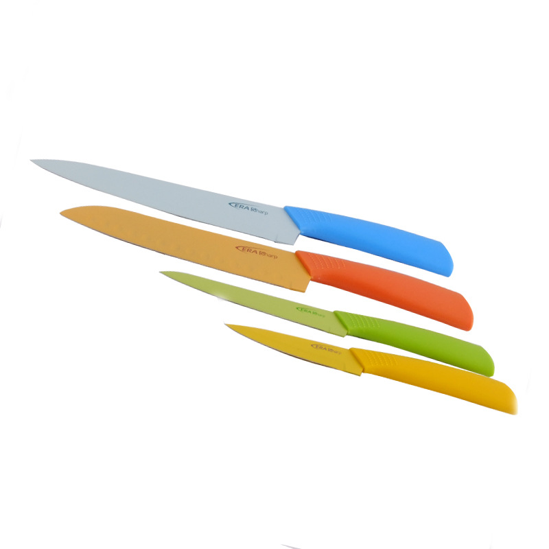 喷漆套刀不粘套刀套刀彩色刀套装陶瓷套刀喷漆刀具外贸出口厨师刀