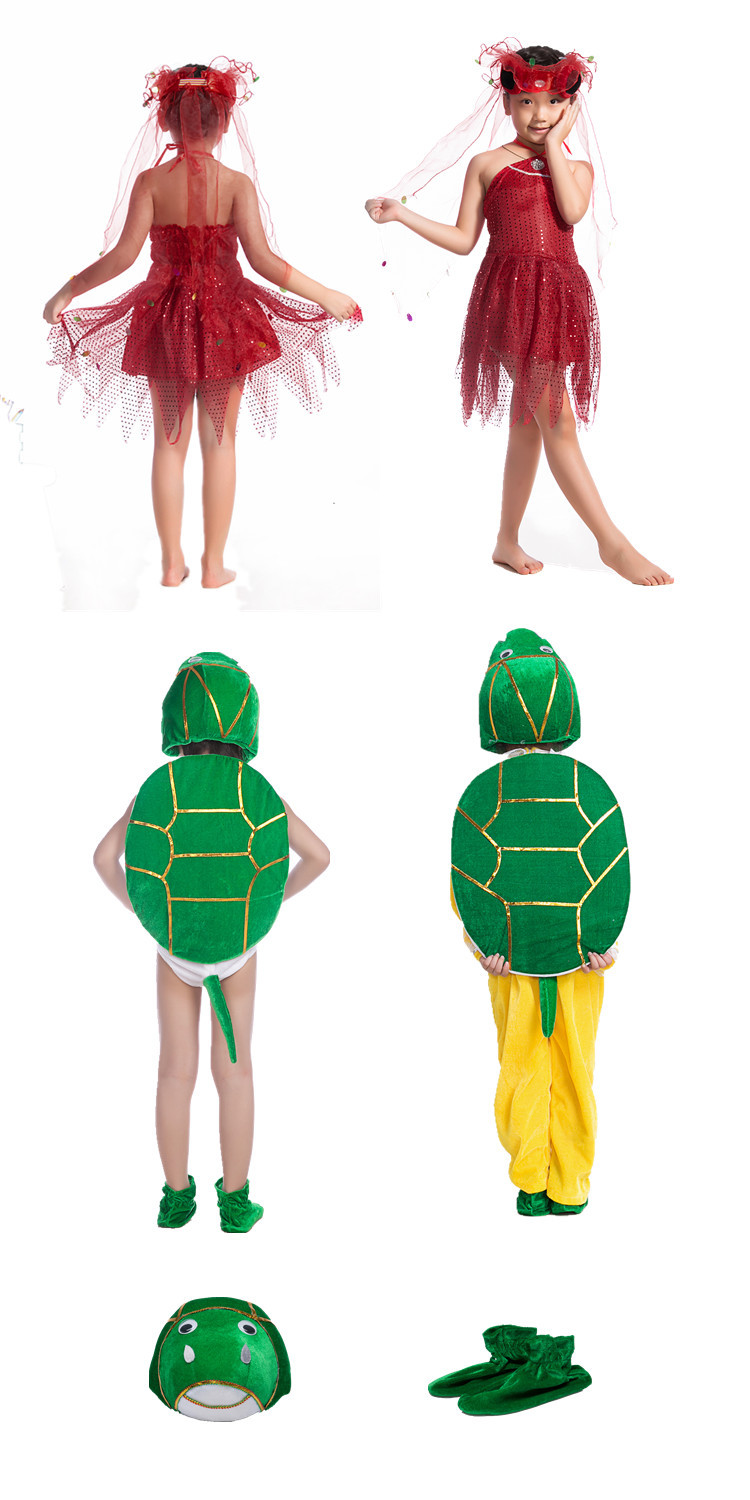 六一儿童动物表演服/演出服/舞台服乌龟金鱼长款短款裙款