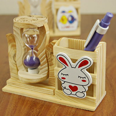 精品单流沙笔筒 木质艺品 时尚田园家居饰品 家具书桌摆件礼物