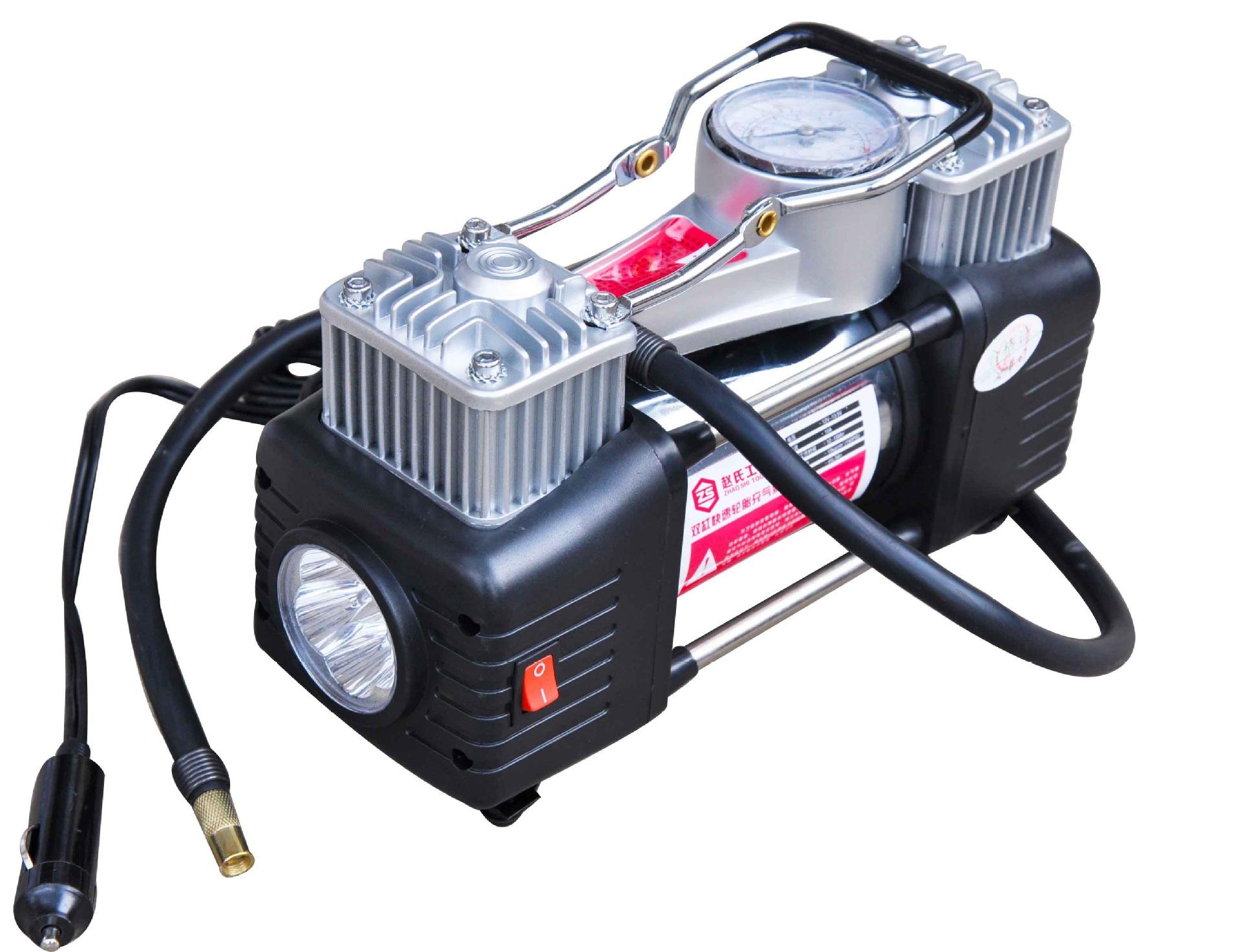 dc12v车载汽车通用大功率便携电动充气泵 双缸电动轮胎充气打气泵