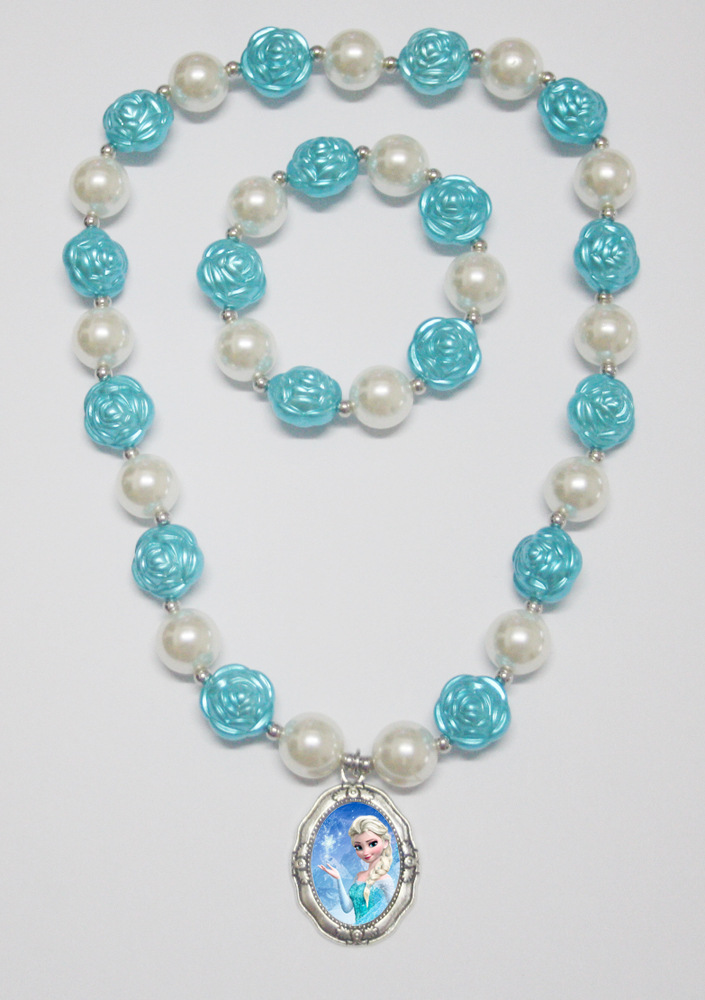 2016冰雪奇缘 新款儿童项链 短款项链套装儿童生日礼物热卖