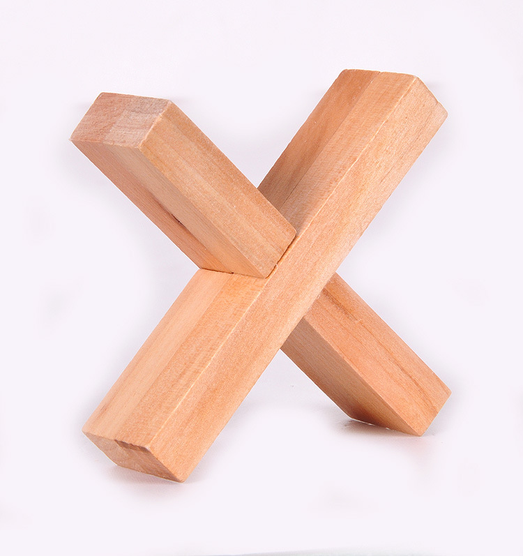 成人古典智力玩具木制益智玩具孔明锁鲁班锁类十字架十字旋转