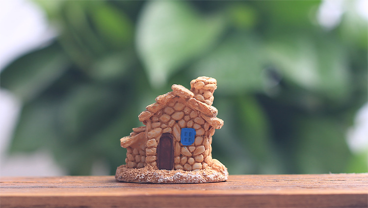 菁娇 手工精工艺迷你小石头房屋 4款微景观diy带门窗小房子配件