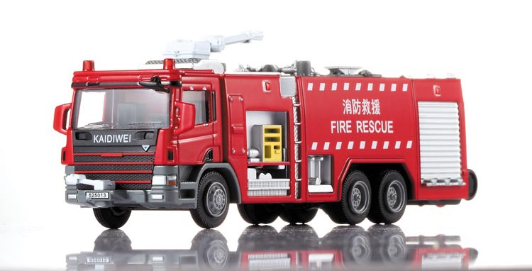 凯迪威合金消防车620013水罐消防车 原厂模型 1:50车模批发4-6岁