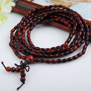 科特迪瓦小叶紫檀 科檀手串 4mm*6mm*216颗桶珠女士佛珠手链现货