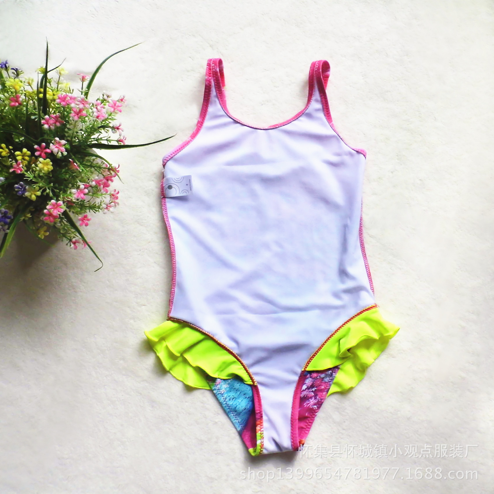 儿童泳装 外贸连体女童泳衣 三角冰雪奇缘frozen 卡通图案热卖