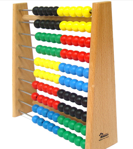 外贸优质榉木十档计算架 珠算架 木制儿童早教益智玩具算盘