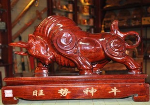 桃木创意加工摆件工艺品 木制工艺品fl-2060旺世神牛礼品饰品