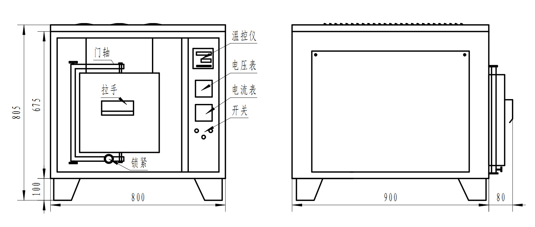 中温箱式电阻炉结构图图片